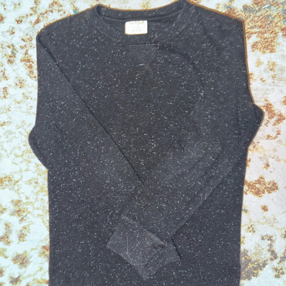 Boys - Cat & Jack Long Sleeve Black Speckled Sweater 8/10